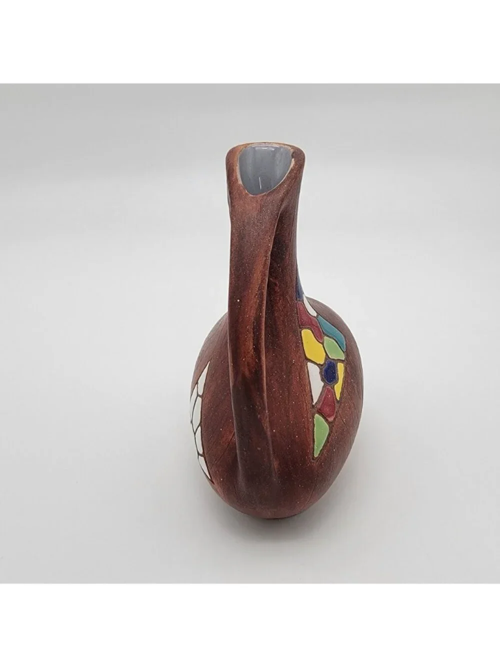 Vintage MCM Keramos Made in Israel Judaica Pottery Mosaic Ewer Pitcher